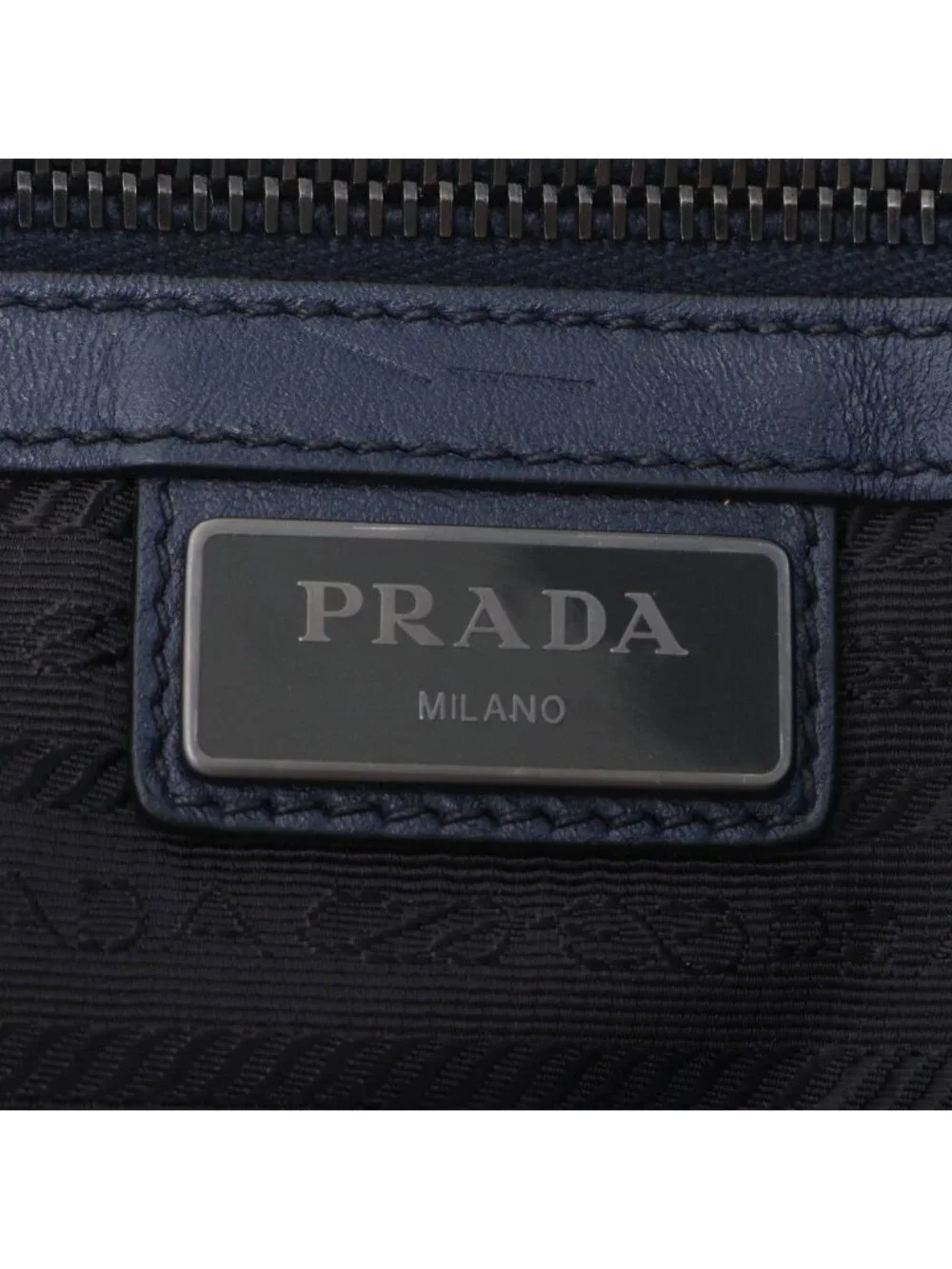 Prada Leather Backpack Shoulder Bag Navy